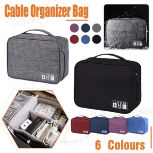 Cable Organizer Bag Charger USB Electronic Accessories Storage Travel Case AU - Picture 1 of 24