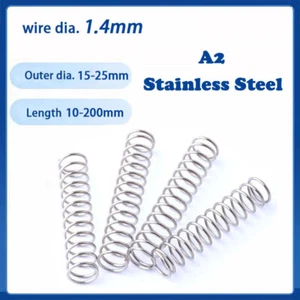 1.4mm Wire Dia Compression Spring 15-25mm Dia 10-200mm Length A2 Stainless Steel - Picture 1 of 17