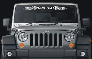 Fits Jeep Wrangler custom windshield decal  flames - Picture 1 of 3
