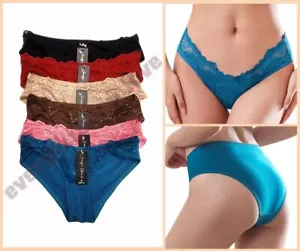 Sexy Lindo Bikini Bragas Ropa Interior Mujer Superposición Frontal Encaje Elastizado Satén Espalda - Imagen 1 de 25