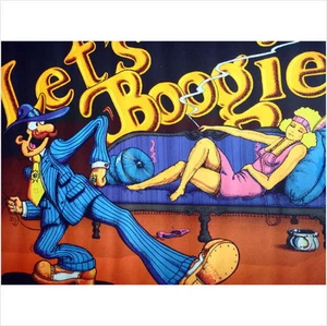 Vintage 1972 Black Light Poster Let's Boogie, Artista Bill Hoorman, Excelente - Imagen 1 de 4