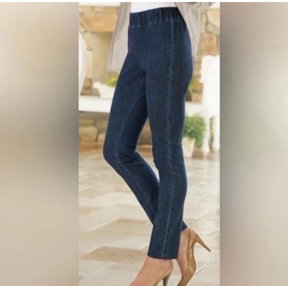 Leggings jeans Soft Surroundings Metro comprimento total tamanho médio pequeno MP - Imagem 1 de 4