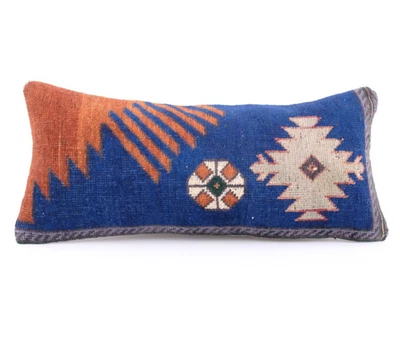 Funda de Almohada Alfombra Kilim Tejida a Mano 12x20 Vintage Hecha a Mano Yute Tiro Cojín Funda Foto 1 de 4