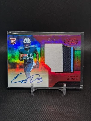 COREY DAVIS 2017 CERTIFIED FRESHMAN FABRIC RPA 3 COLOR PATCH AUTO RC /75 - Image 1 of 2