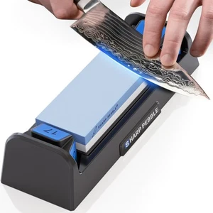 Knife Sharpening Stone Kit-Grit 1000/6000 Wet Stone-Built In Angle Guides 15/... - Picture 1 of 6