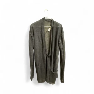Isabel Benenato 100% Linen Cardigan Italy Gray Open Front Avant Garde Sz L - Picture 1 of 5