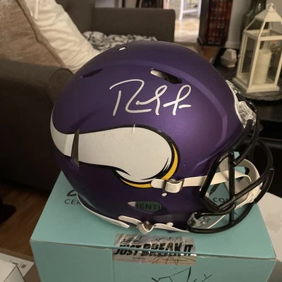 兰迪·莫斯 - 签名维京人全尺寸正品 NFL 头盔 - 贝克特真品证明 — 第 1/4 张图片