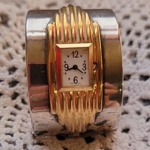 Vintage Alfred Durante ~ Franklin Mint ~ vergoldet/versilbert "The Cuff" Uhr ~ Art Deco - Bild 1 von 7