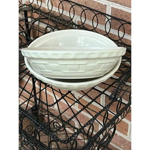 Longaberger Woven Traditions Ivory 7 3/8 Inch Pie Baker - Pie Plate - Picture 1 of 4