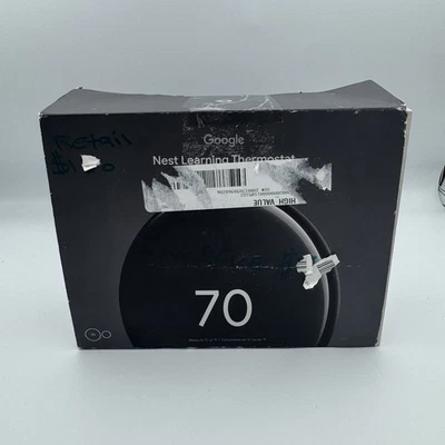 Google Nest Learning Thermostat (4th Gen) + Nest Temperature Sensor – New Black - Image 1 of 4