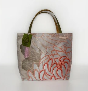 One of a Kind 100% Silk Kimono Obi Bag Handmade Japanese Purse by Master Artisan - Picture 1 of 10
