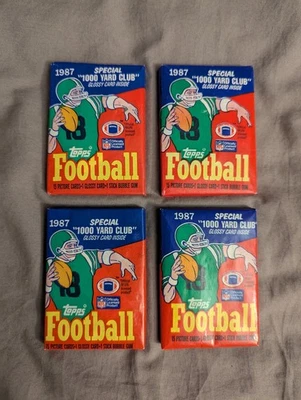 1987 Topps Football Wax Pack Lote de 4, LIMPIO🔥🔥🔥 Cunningham, Kelly, Flutie RC?! Foto 1 de 2