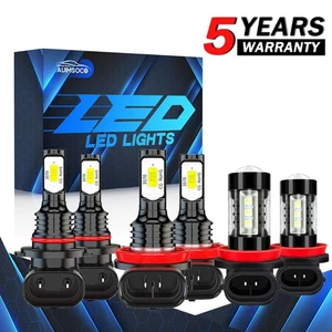 For 2016-2021 Honda Civic 6PC LED Headlight High/Low Beam Fog Light Bulbs Kits - Picture 1 of 14