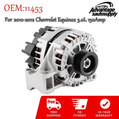 Alternator For 2010-2012 GMC Terrain 2010-2012 Chevrolet Equinox 3.0L V6 150Amp - Image 1 of 4