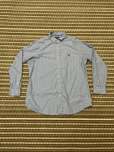 Ralph Lauren Classic Fit Blue Plaid Shirt LS Button Down Mens Pony XL / 17.5 - Picture 1 of 16