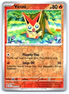 SV05: Temporal Forces Victini #030/162 Pokemon Reverse Holo - Picture 1 of 2