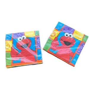 Servilletas de Colección Elmo Plaza Sésamo 16 3 Capas Fiesta de Cumpleaños (Juego de 2 Piezas) 2003 Nuevo de Lote Antiguo - Imagen 1 de 5