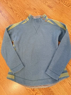 MARMOT ЖЕНЩИН СИНИЙ / ЖЕЛТЫЙ LS ПУЛОВЕР ШЕРСТИ СМЕСЬ СВИТЕР SZ LG - Изображение 1 из 4