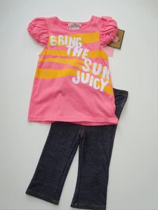 NWT Girls 2pc Juicy Couture Sugar Daddy Shirt Pants Outfit Set 12-18M NEW Summer - Picture 1 of 1