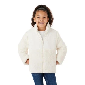 Member's Mark Girls Reversible Fleece Jacket Size M 7/8 Ivory - Picture 1 of 6