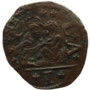 Moneda de Venecia Italia 1519-1629 1 Bagattino Overstruck Anonymous (MO3709-) - Imagen 1 de 2