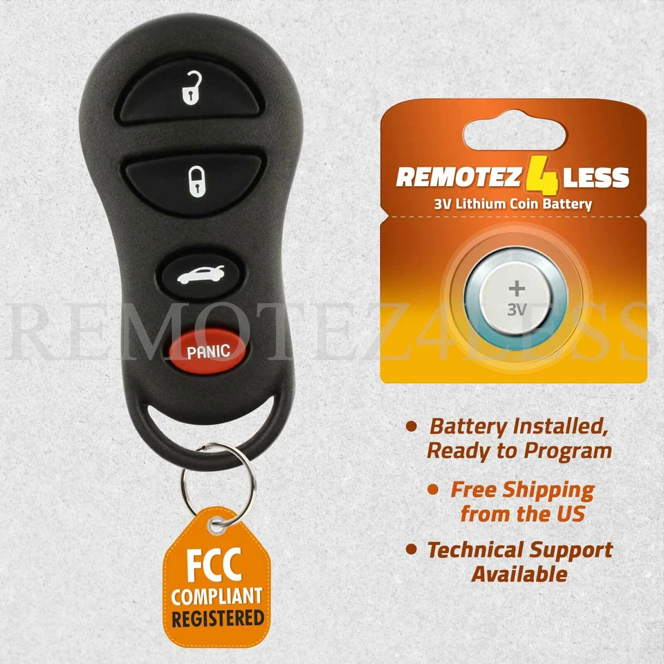 Keyless Entry Remote for 1999 2000 Chrysler LHS Car Key Fob Control Foto 1 de 4