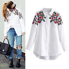 fr Lady European Chic Trend Cotton Embroidery Long Sleeve Shirt-133033