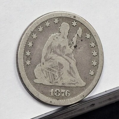 1876-CC Liberty Seated Quarter - VG (#59086-L) - Image 1 of 4