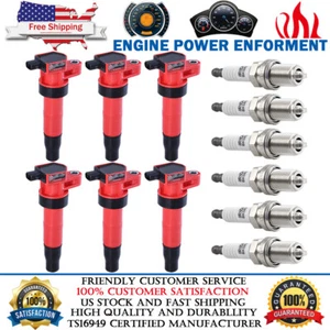 6 Pack Ignition Coil & Iridium Spark Plug for Hyundai Santa Fe Kia Sorento UF546 - Picture 1 of 14