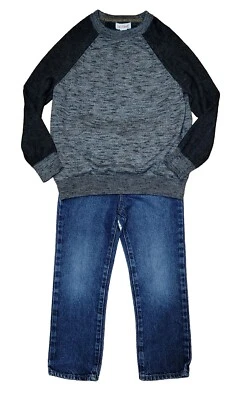 Pantalones de mezclilla 5T para niños sin cordones de pierna recta, conjunto suéter pequeño Cat & Jack Foto 1 de 4