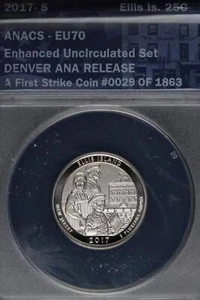 2017 S Enhanced Ellis Island Quarter ANACS EU70 *DoubleJCoins* 1900-30 - Picture 1 of 2