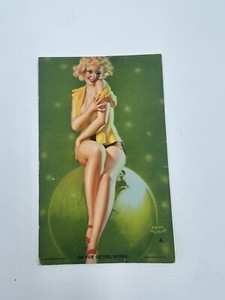 1940s Mutoscope arcade pinup card, "On Top of the World," by Earl Moran