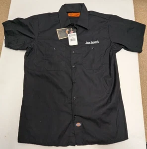 Camicia Jack Daniels uomo taglia large nera Dickie's manica corta con bottoni NUOVA - Foto 1 di 6