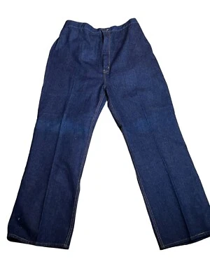 NOS Vtg 70s XL Denim Blue Jeans 35-40 In Elastic Waist X 31 Monrose Womens Pants - Image 1 of 4
