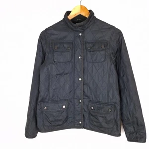 BARBOUR Girl's Jacket Size 12-13 Years Blue Quilted Military Style Utility Zip - Picture 1 of 16