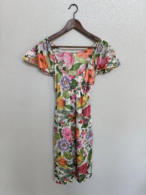 Vestido para dormir vintage años 70 Vanity Fair floral pequeño modesto boho  Foto 1 de 4
