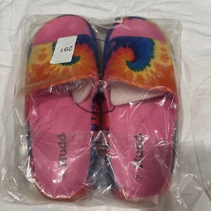Neu mit Etikett Mudd Aloha Damen-Pantoletten/Sandalen Größe 11 rosa Batik Anti-Schimmel - Bild 1 von 9