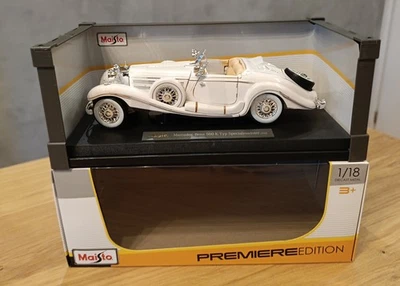 MAISTO- MERCEDES BENZ 500 K - Specialroadster Maharaja 1936 - 1:18 - White - Immagine 1 di 4
