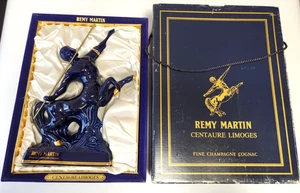 REMY MARTIN Centaure Limoges Blue Ceramic Decanter • Empty • France Boxed - Picture 1 of 19