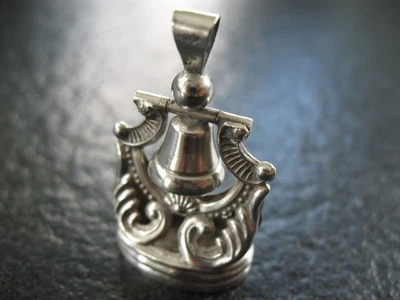 Petschaft Anhänger Silber 800 Jakob Agner München Siegel + freies Monogrammfeld  - Bild 1 von 4