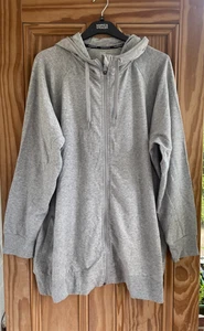Ex M&S Brand New Ladies Goodmove Zip Up Hoody Light Grey Plus Size 20 - 22 - Picture 1 of 2