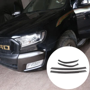 For Ford Ranger Wildtrak 2015-2021 Headlight Eyebrow Trim Strip Carbon Fiber - Picture 1 of 12