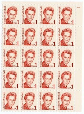 Scott #2168 Margaret Mitchell Gone With the Wind Plate Block of 20 Stamps MNH UR - Image 1 of 2