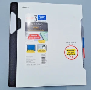 "Great deal!" ~Five Star Advance 3 Subject Notebook College Ruled (White)~ - Picture 1 of 1