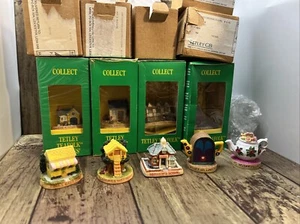 Tetley Tea Folk Ceramic Houses BundleX9 Collectable Vintage Boxed TETLEY GB 1995 - Picture 1 of 24