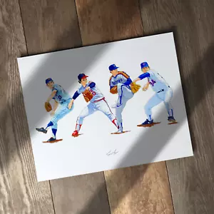 Nolan Ryan Mets Angels Astros Rangers Baseball 8x10 Print Poster Art Illustrated - Picture 1 of 3