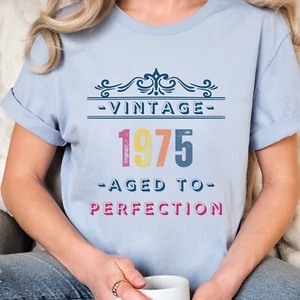 Vintage 1975 Shirt, Birthday Sweatshirt 50th, Birthday Gift for Women and Man - Picture 1 of 10