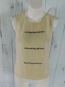 J.Crew nude beige Schmuck Perlen Seide ärmellos Bluse Top-Größe 0 - Bild 1 von 6