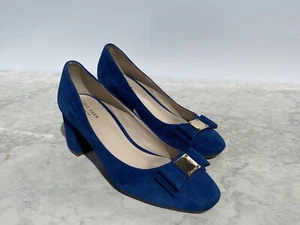 Cole Haan Tali Blue Suede Slip-On Pump Covered Heels 8.5 - Picture 1 of 18