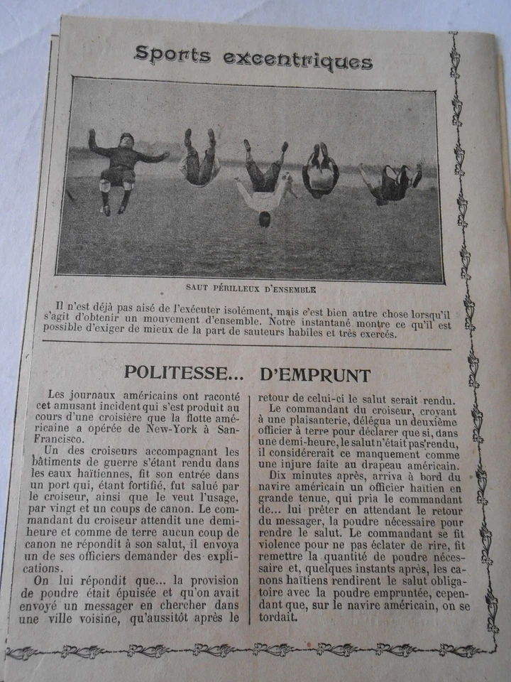 Sports Excentriques saut périlleux d'ensemble Image Print 1909 - Photo 1/1